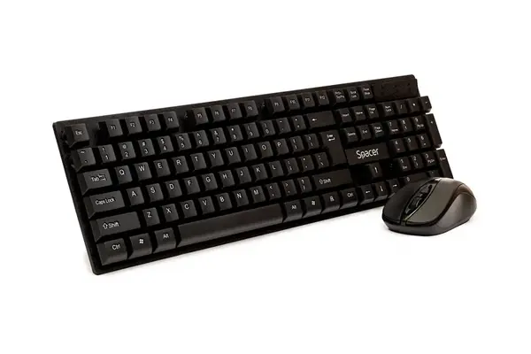 Kit tastatura si mouse wireless Spacer neagra Kit tastatura si mouse wireless Spacer neagra