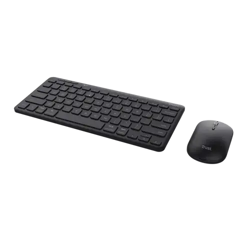 Kit tastatura si mouse wireless Trust Lyra, USB/Bluetooth, 1600 dpi, Negru