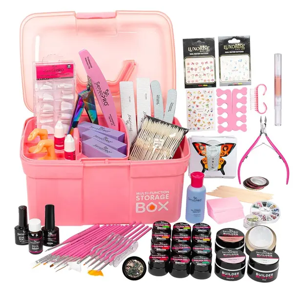Kit Unghii Gel fara Lampa UV Promotie #07 + CADOURI 12 Geluri UV & Cutie Manichiura