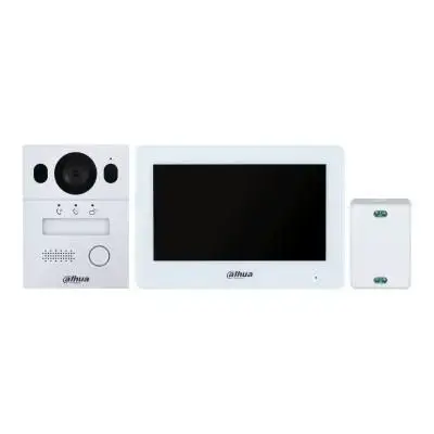 Kit Videointerfon Dahua DHI-KTX01(S), Ecran touchscreen 7inch, IP65, Wireless (Alb)