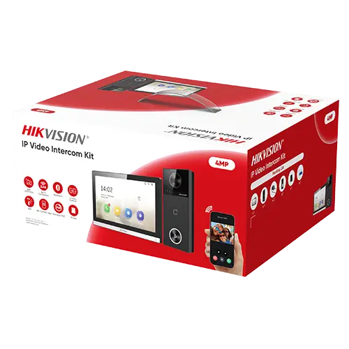 Kit videointerfon IP, 4MP, IR 3m, Wi-Fi 6, 2.4Ghz, PoE, IP65 - HIKVISION DS-KIS610-P