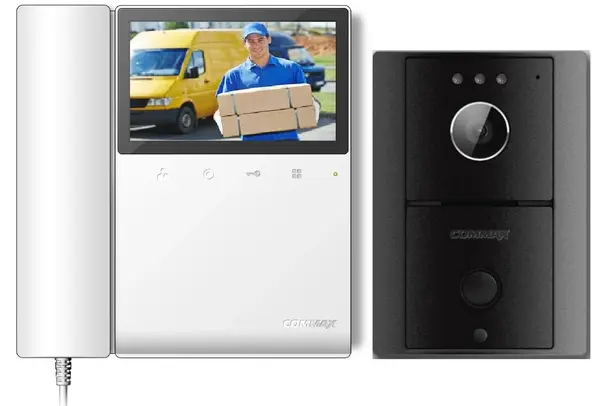 Kit videointerfon si monitor Commax ECO SET LITE, 4,3 inch, 1 familie, 4 fire