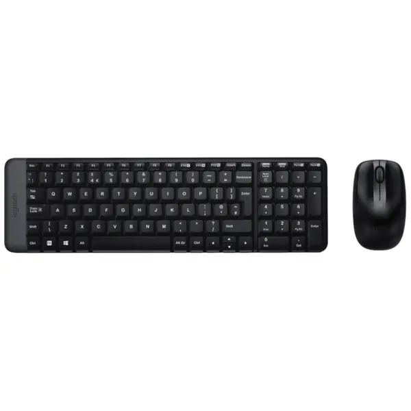 Kit wireless tastatura, Mouse Logitech MK220, Negru