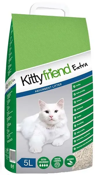 KITTYFRIEND Non-Clumping Nisip pentru pisici Extra, bentonită 5L/3,45kg