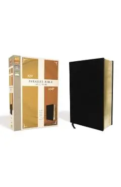 KJV, Amplified, Parallel Bible, Large Print, Bonded Leather, Black, Red Letter Edition: Two Bible Versions Together for Study and Comparison - Zondervan