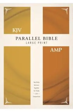 KJV, Amplified, Parallel Bible, Large Print, Hardcover, Red Letter Edition: Two Bible Versions Together for Study and Comparison - Zondervan