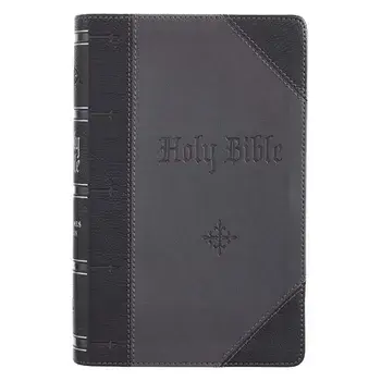 KJV Bible Giant Print 2-Tone Black/Dark Gray, Leather/***