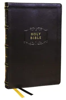 KJV, Center-Column Reference Bible with Apocrypha, Leathersoft, Black, 73,000 Cross-References, Red Letter, Comfort Print: King James Version/Thomas Nelson