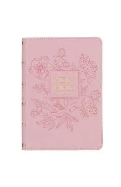 KJV Holy Bible, Compact Large Print Faux Leather Red Letter Edition - Ribbon Marker, King James Version, Pink - Christian Art Gifts
