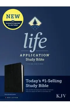 KJV Life Application Study Bible, Third Edition (Red Letter, Bonded Leather, Black) - Tyndale