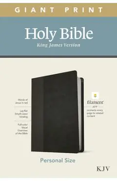 KJV Personal Size Giant Print Bible, Filament Enabled Edition (Leatherlike, Black/Onyx) - Tyndale