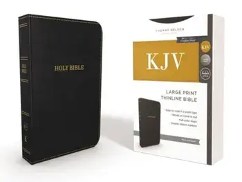 KJV, Thinline Bible, Large Print, Imitation Leather, Black, Red Letter Edition, Hardcover/Thomas Nelson