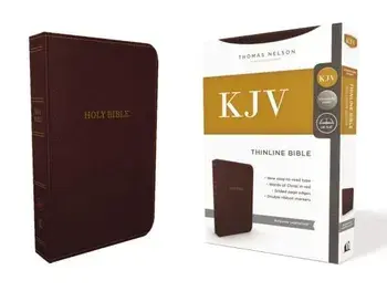KJV, Thinline Bible, Standard Print, Imitation Leather, Burgundy, Red Letter Edition/Thomas Nelson