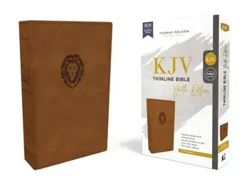 Kjv, Thinline Bible Youth Edition, Leathersoft, Brown, Red Letter Edition, Comfort Print, Paperback/Thomas Nelson