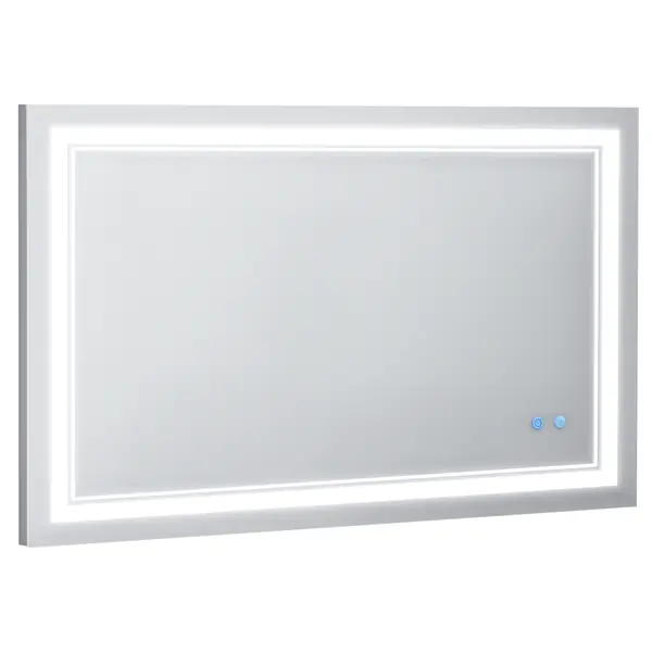 kleankin Oglindă de baie cu iluminare LED, Funcție de memorie, Comutator tactil, Protecție împotriva stropirii cu apă, Argintiu | Aosom Romania