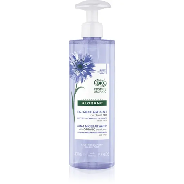Klorane Cornflower apă micelară 3 în 1 400 ml