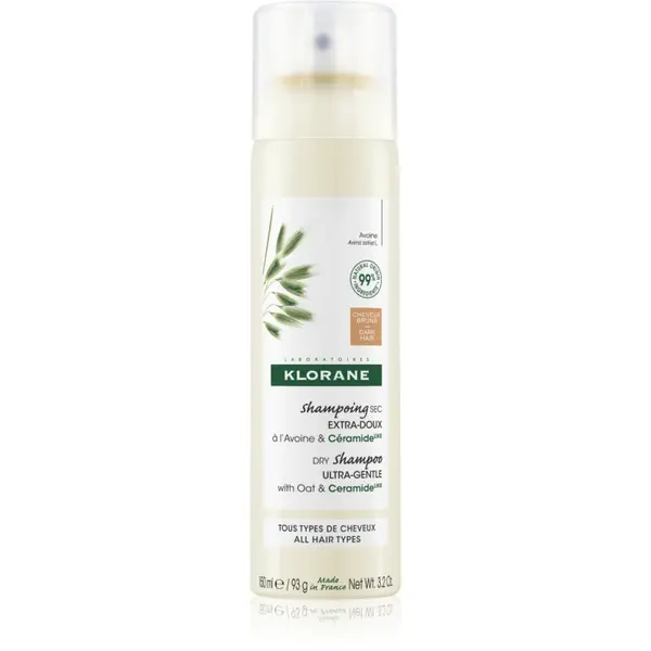 Klorane Oats Dry Shampoo șampon uscat delicat pentru părul închis la culoare 150 ml