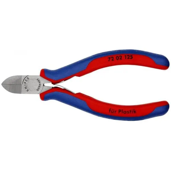 Knipex Cleste de taiat lateral KNIPEX 72 02 125, pentru plastic, cleste de taiat, lungime 125 mm, Rosu-Albastru