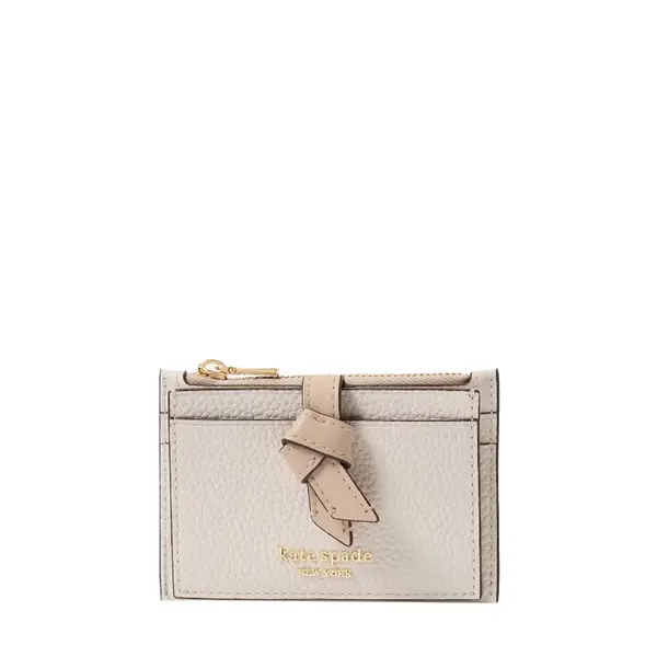 Knott colorblocked zip card holder light cream multi