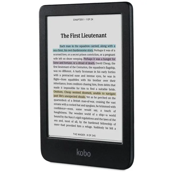 KOBO eBook Reader Kobo Clara Colour, Ecran E Ink Kaleido 6, Procesor 2GHz, 512MB RAM, 16GB Flash, USB Type-C, ComfortLight PRO, Wi-Fi, IPX8, Negru