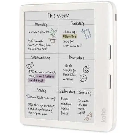 KOBO eBook Reader Kobo Libra Colour, Ecran E-Ink Kaleido 7, Procesor Dual-Core 2.0GHz, 32GB Flash, USB Type-C, ComfortLight PRO, Wi-Fi, IPX8, Alb