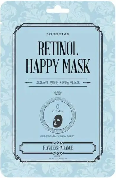 Kocostar Happy Mască de față cu folie, cu retinol, 25 ml