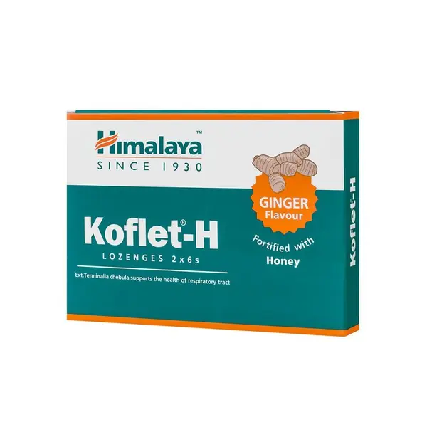 Koflet-H cu aroma de ghimbir, Himalaya | 12 pastile