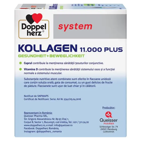 Kollagen 11.000 Plus, Doppelherz System | 36 flacoane