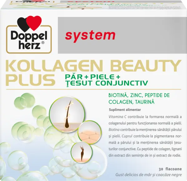 Kollagen System Beauty Plus, 30 flacoane, Doppelherz