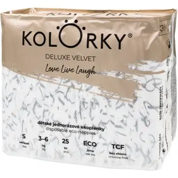 Kolorky Deluxe Velvet Love Live Laugh scutece ECO de unică folosință