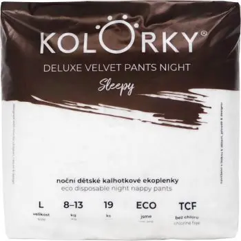 Kolorky Deluxe Velvet Pants Night Sleepy scutece de unică folosință tip chiloțel pentru noapte