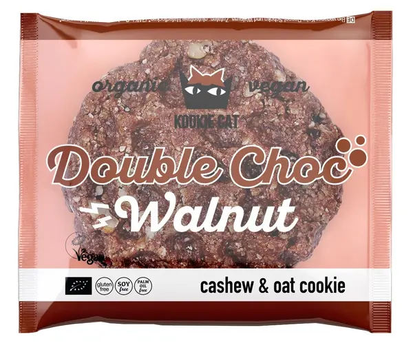 Kookie Cat Bio fursec cu ciocolată dublă și nuci, 50 g