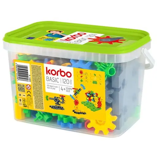 Korbo Blocuri Korbo Basic, 120 piese, varsta peste 4 ani