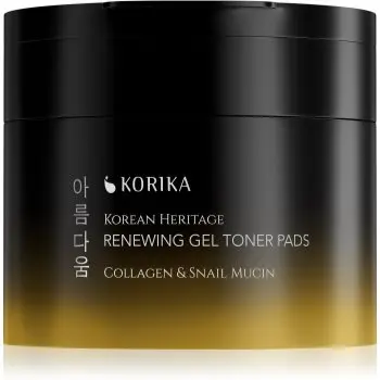 KORIKA Korean Heritage Collagen & Snail Mucin Renewing Gel Toner Pads dischete tonice regeneratoare cu textură de gel