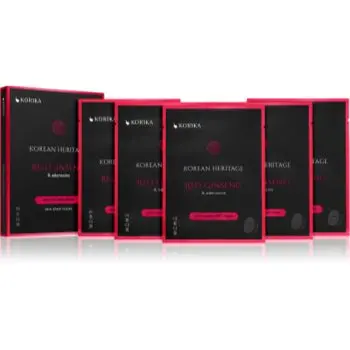 KORIKA Korean Heritage Red Ginseng & Adenosine Anti-aging Sheet Mask set de măști de față la un preț mai avantajos anti-imbatranire si de fermitate a pielii