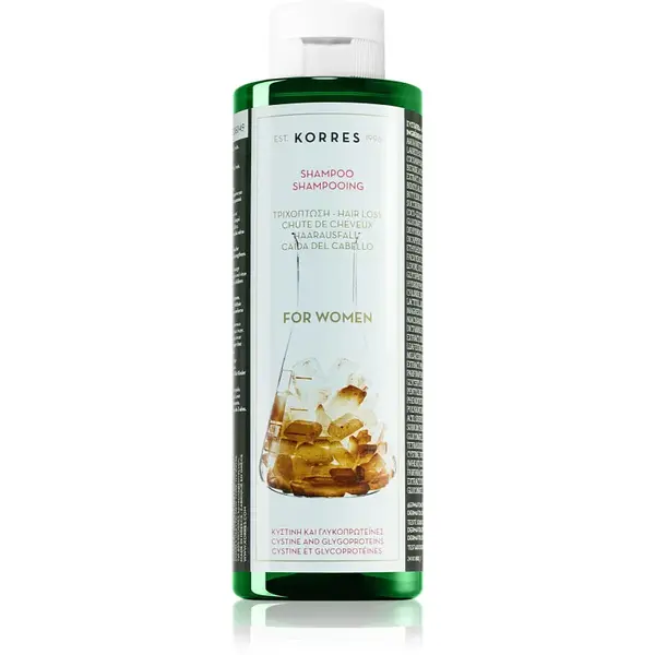 Korres Cystine & Glycoprotein șampon împotriva subțierii și căderii părului pentru femei 250 ml