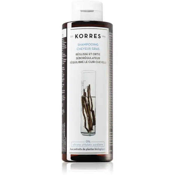 Korres Liquorice and Urtica șampon pentru păr gras 250 ml