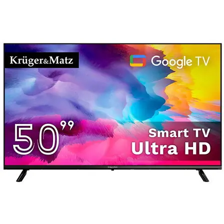 Kruger&Matz Televizor LED Kruger&Matz KM0250UHD-SA, Smart Ultra HD, GoogleTV, 127 cm, 60Hz, 8Ms, 3840x2160 pixeli, Negru