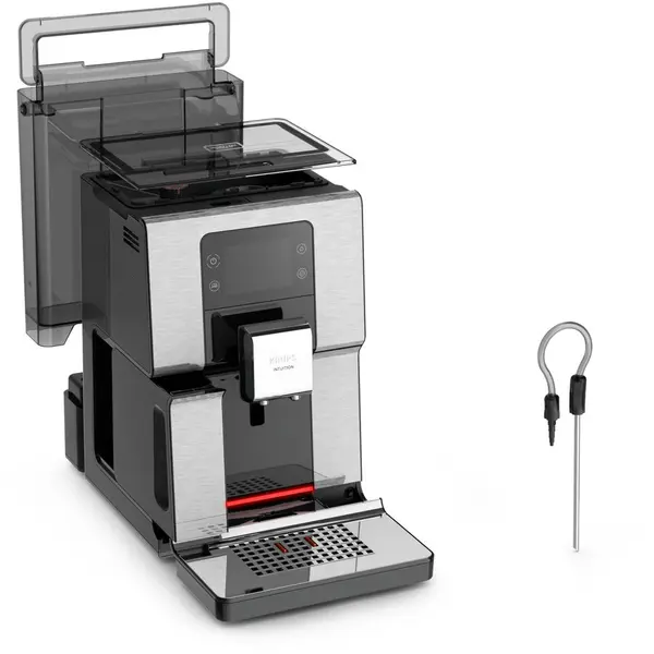 KRUPS Espressor automat Krups Intuition Experience EA876D10, 17 retete, 4 profiluri de utilizatori, 4 trepte de tarie a cafelei, Negru/ Argintiu