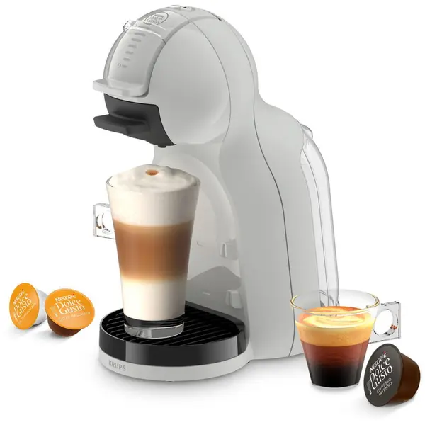 KRUPS Espressor KRUPS cu capsule NESCAFÉ Dolce Gusto Mini Me 2 KP143GF0, 1600 W, 15 bari presiune, capacitate rezervor 0.8 L, oprire automata, Gri