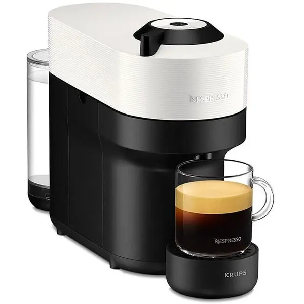 KRUPS Espressor Krups Vertuo Pop Coconut XN 9201, 1500W, Alimentare Capsule, 0.56 L, Oprire automata Negru-Alb