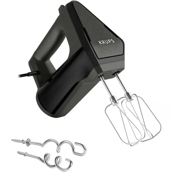 KRUPS Mixer de mana Krups GN6028 3MIX 6000 . 600 W. Include tel si carlig pentru aluat, Negru