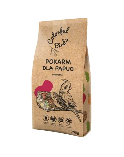 KUCHNIA SZEFA Colorful Birds Hrană pentru papagali 750 g