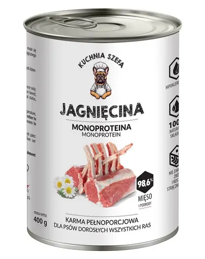 KUCHNIA SZEFA cu miel conservă pentru câini, monoproteică 400 g