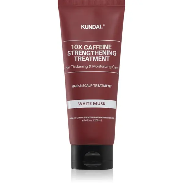 KUNDAL Caffeine 10X White Musk ingrijire consolidata petru par fragil si fara vlaga 200 ml