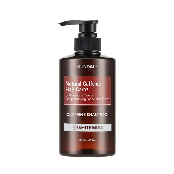 KUNDAL – Caffeine Shampoo, White Musk, 500ml