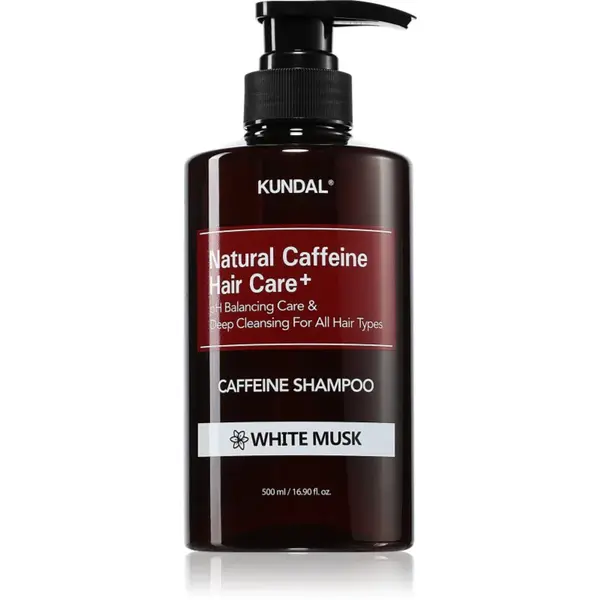 KUNDAL Caffeine Shampoo White Musk sampon natural impotriva caderii parului 500 ml