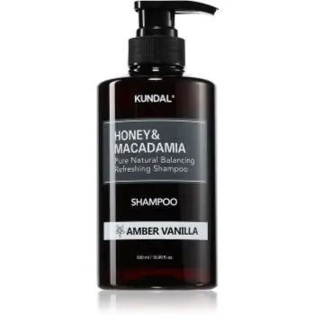 KUNDAL Honey & Macadamia Amber Vanilla sampon natural pentru păr uscat și deteriorat
