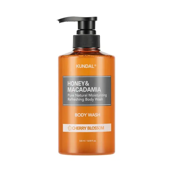 KUNDAL – Honey & Macadamia Pure Body Wash, Cherry Blossom, 500ml