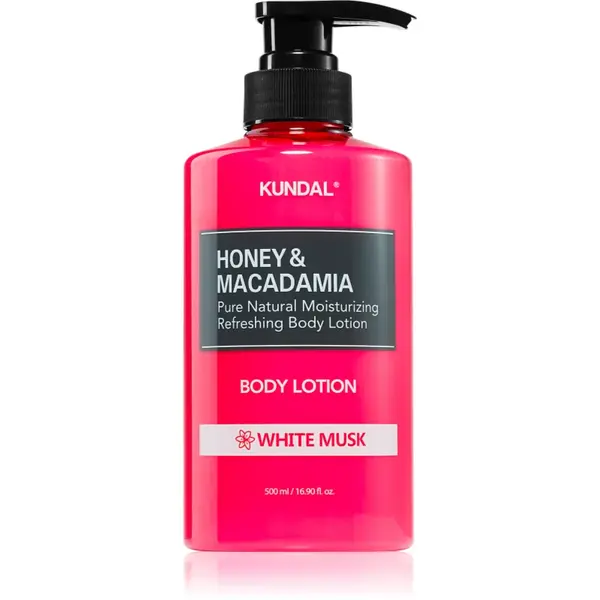 KUNDAL Honey & Macadamia White Musk lotiune de corp hranitoare cu efect de hidratare 500 ml